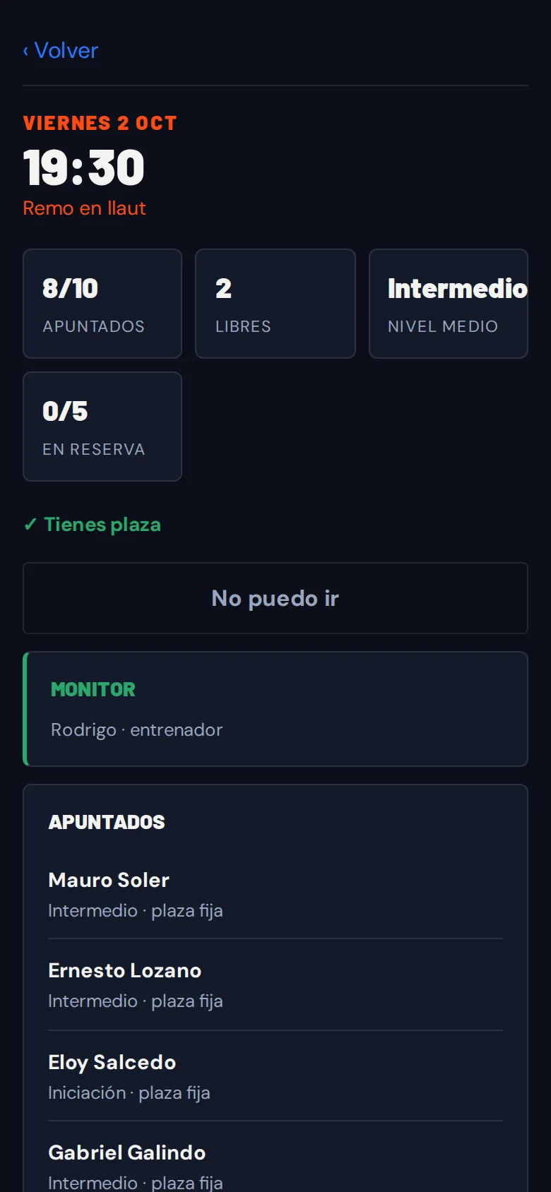 Pantalla de Nautelia: una clase más, en dos toques